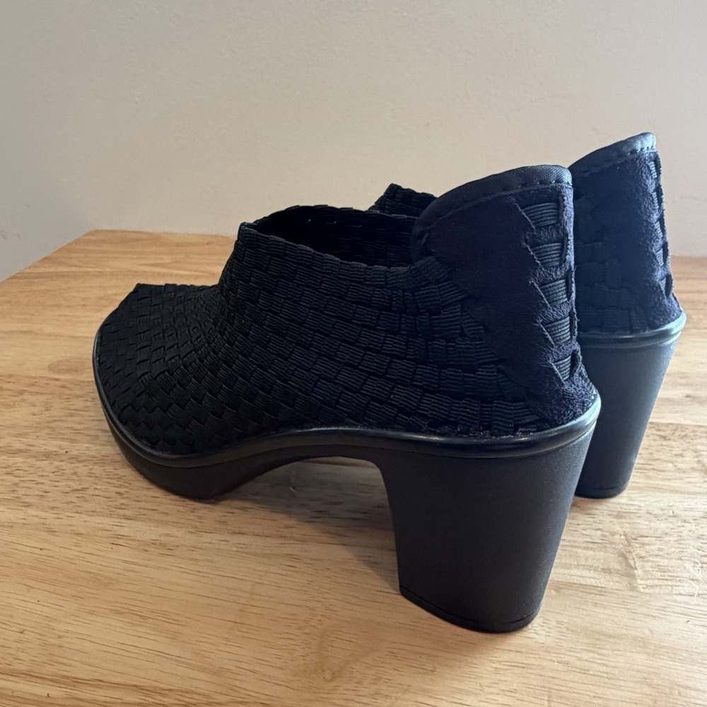 Steven By Steve Madden Woven Heel Womens Eliza Size 8 Black Y2K Block Heel - Picture 5 of 11